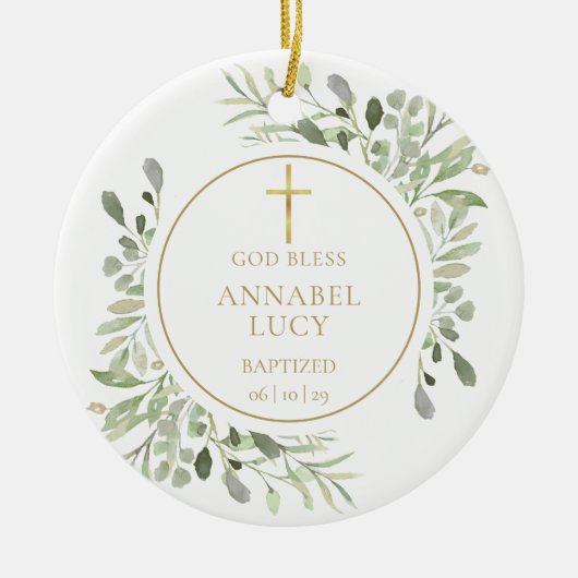 Foto Greeneria Gold für den personalisierten Junge Keramik Ornament (Vorne)