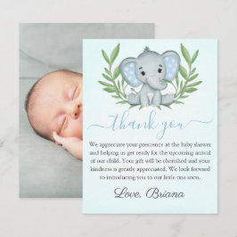 Foto Greenery Elephant Foto Boy Baby Shower Invi Einladung