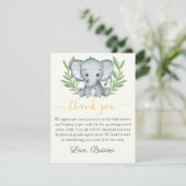 Foto Greenery Elephant Neutral Baby Dusche Einladung (Stehend Vorderseite)
