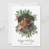 Foto Greenery Happy Holidays Card Feiertagskarte (Vorderseite)