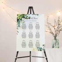 FOTO Greenery SITZ CHART 9 Tabelle 18" x 24" Foa