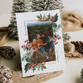 Foto Greenery Weihnachtskarte Feiertagskarte