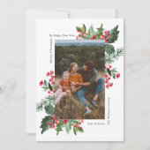 Foto Greenery Weihnachtskarte Feiertagskarte (Vorderseite)