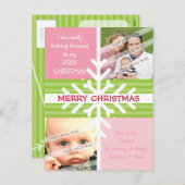 FOTO GREETING POSTCARD :: Schneeflockensezierung P Feiertagspostkarte (Vorne/Hinten)