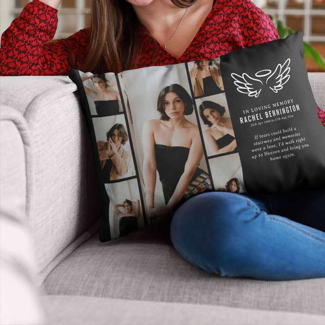 Foto-Grid für himmlische Gedenktributionen Dekokissen (Von Creator hochgeladen)