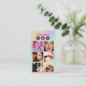 Foto Grid Instagram QR Code Social Media Visitenkarte (Stehend Vorderseite)