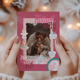 Foto Groovy Nutcracker Retro Pastell Weihnachten Folieneinladung