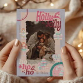 Foto Groovy Nutcracker Retro Pastell Weihnachten Folieneinladung