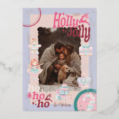 Foto Groovy Nutcracker Retro Pastell Weihnachten Folieneinladung (Vorderseite)