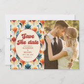 Foto Groovy Retro 70er Floral Wedding Save The Date (Vorderseite)
