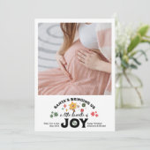 Foto Groovy Weihnachtsschwangerschaft Ankündigung (Stehend Vorderseite)