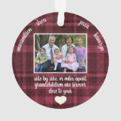 Foto Großkinder Nah zu Ihrem Herzen Karierte Weihn Ornament (Rückseite)