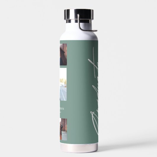 Foto-Grün-Abschluss-Drehbuch Trinkflasche (Links)