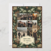 Foto Grün Pinecone Botanische Weihnachtszeit Feiertagskarte (Vorderseite)