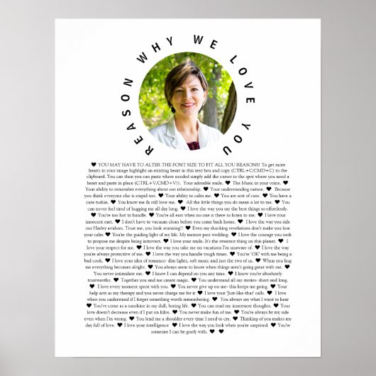 Foto Gründe für unsere Liebe Poster (Vorne)