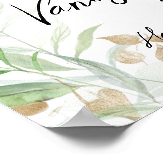 Foto Grüne Hochzeitszeichen Poster (Ecke)