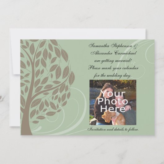 Foto "Grüne Öko gerecycelt" Save the Date (Rückseite)