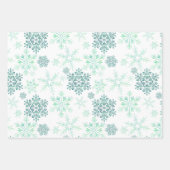 Foto Grüne Schneeflocken Set 3 Geschenkpapier Set (Vorderseite 3)