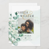 Foto "Grüne" SPEICHERT DIE DATEN "Eukalyptus"-BUDG Einladung (Vorne/Hinten)