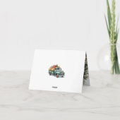 Foto Grüner LKW Wasserfarbe Frohe Weihnachten (Rückseite)