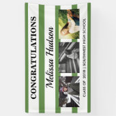 Foto-grünes Weiß des Streifen-Abschluss-drei Banner (Vertikal)