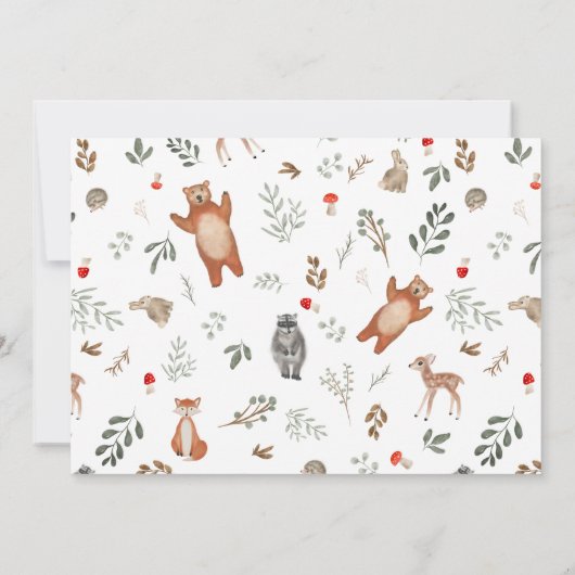 Foto Grünwald Waldtierwald 1. Geburtstag Einladung (Rückseite)