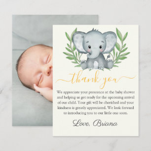 Foto Grünzeug Elefant Neutrale Babyparty Einladung