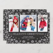 Foto-Gruß-Karte der Tafel-Winter-Schneeflocke-3 Einladung (Vorne/Hinten)