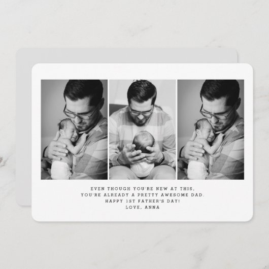 Foto-Grußkarte für den 1. Vater Einladung (Vorne/Hinten)