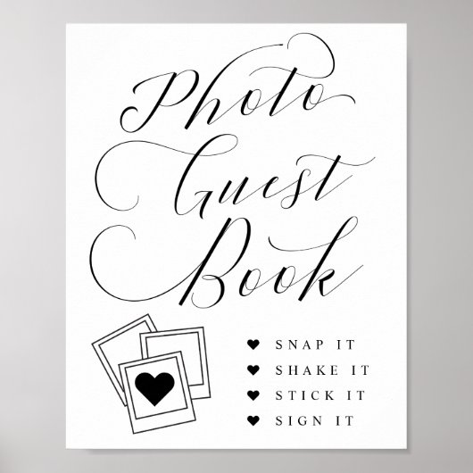 Foto Guest Book Calligraphy Script Wedding Sign Poster (Vorne)