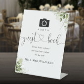 Foto Guest Book Greenery Blumenschrift Sockelschild
