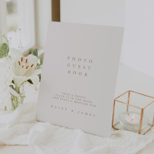 Foto Guest Book Simple Wedding Sign Sockelschild