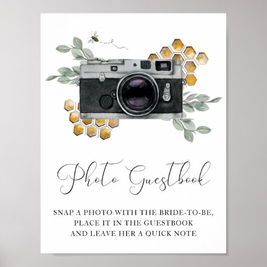 Foto Guestbook Bienen und Eukalyptus-Zeichen Poster (Vorne)