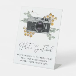 Foto Guestbook Bienen und Eukalyptus-Zeichen Sockelschild