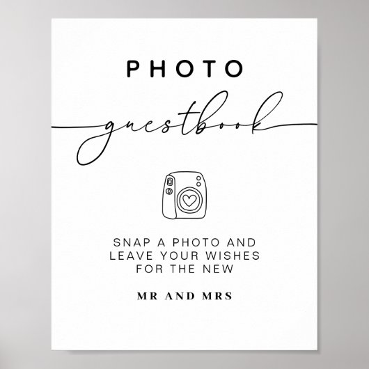 Foto Guestbook | Modernes Minimalistisches Hochzei Poster (Vorne)