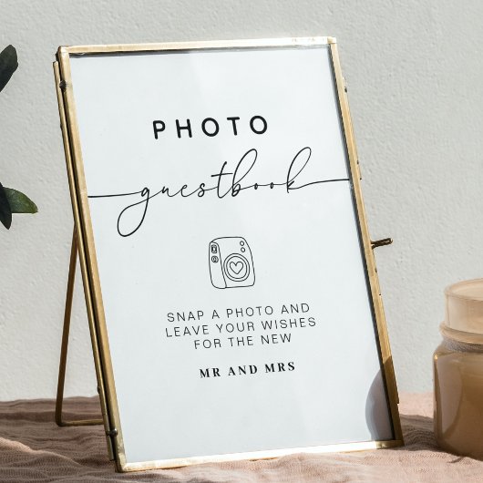 Foto Guestbook | Modernes Minimalistisches Hochzei Poster