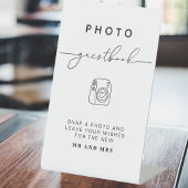 Foto Guestbook | Modernes Minimalistisches Hochzei Sockelschild