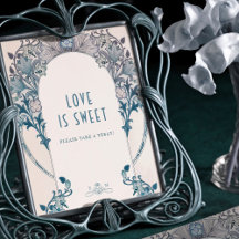 Foto Guestbook Sign Dusty Blue William Morris