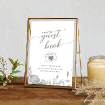 Foto GuestBook Sign Minimalistisch Boho Floral Pos