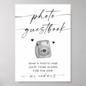 Foto Guestbook Sign | Moderne Minimalistische Hoch Poster (Vorne)