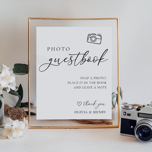 Foto Guestbook Wedding Sign Poster