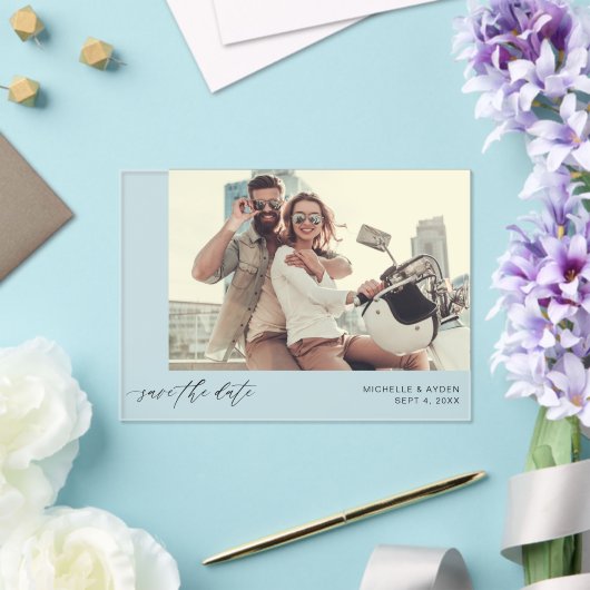 Foto H MOD Einfach Save the Date 1b Acryleinladungen (In Situ (Hochzeit))