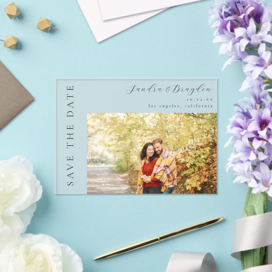 Foto H MOD Save the Date einfach Acryleinladungen (In Situ (Hochzeit))