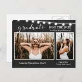 Foto-Halbpension Save the Date Vintag Ankündigungspostkarte (Vorne/Hinten)
