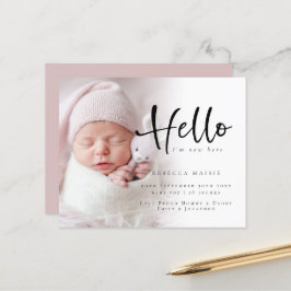 Foto Hallo Girl Pink Geburtserklärung
