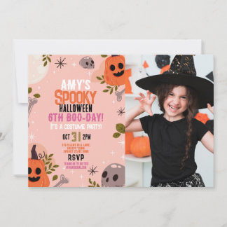 Foto Halloween Geburtstag - jedes Alter - Girls Pa Einladung