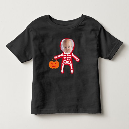 Foto Halloween Skeletttrick oder Leckerbissen Kleinkind T-shirt (Vorderseite)