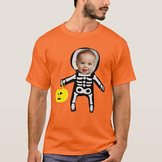 Foto Halloween Skeletttrick oder Leckerbissen T-Shirt (Vorderseite)