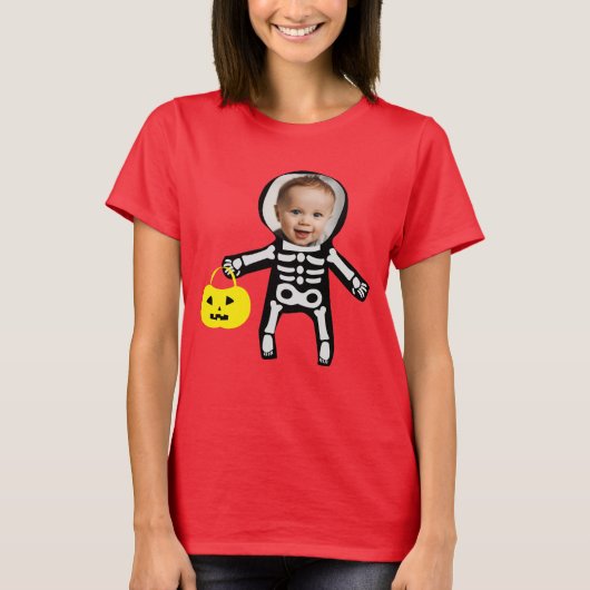 Foto Halloween Skeletttrick oder Leckerbissen T-Shirt (Vorderseite)