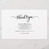 Foto Hand-Buchstaben-Hochzeit Dankeschön-Karte Briefpapier (Rückseite)